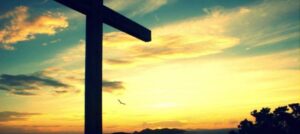 na cruz de Cristo